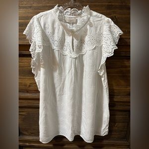LOFT Eyelet Blouse L